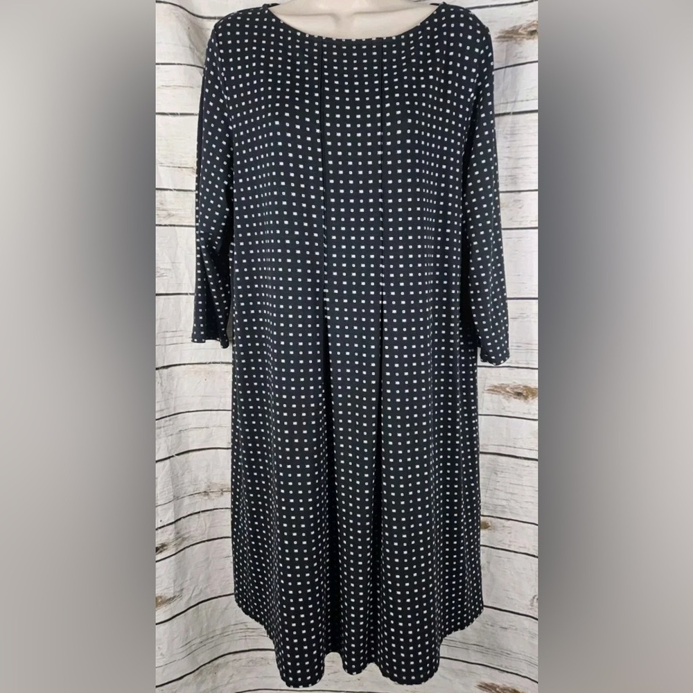 J. Jill Plus Size 2X Black and White Design Long Sleeve Dress